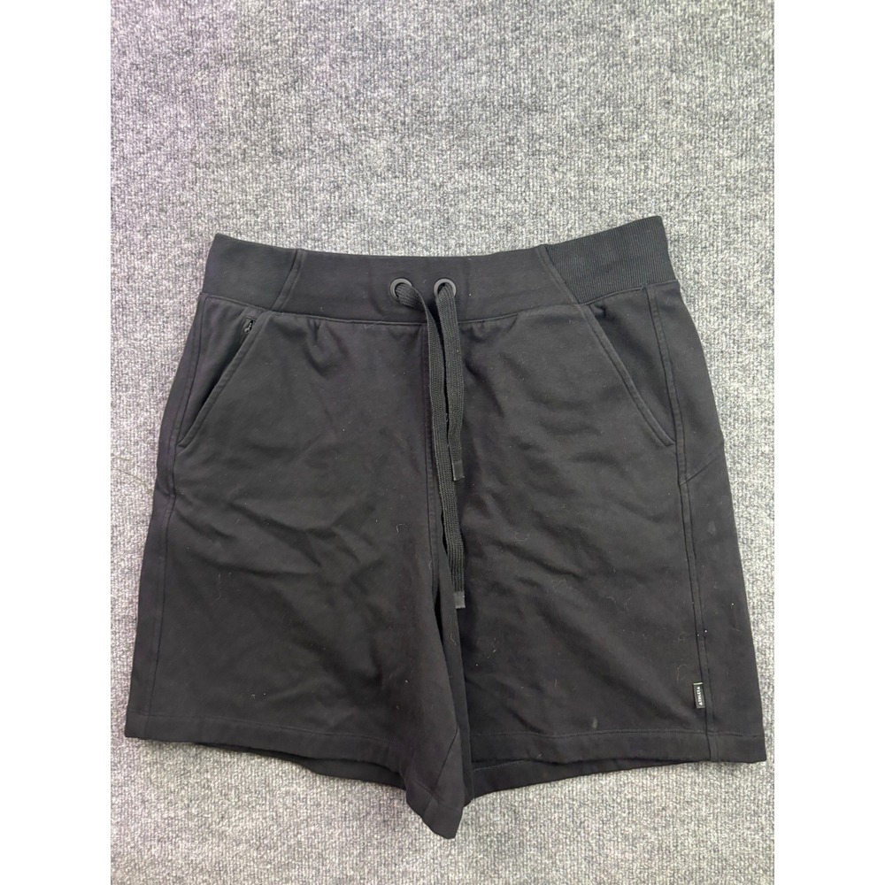 Athleta Triumph Sweatshort Women‎ Size L Black Fleece Lined Drawstring Shorts